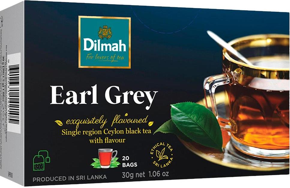Dilmah Earl Grey Black Tea, 20 Bags, 30 g