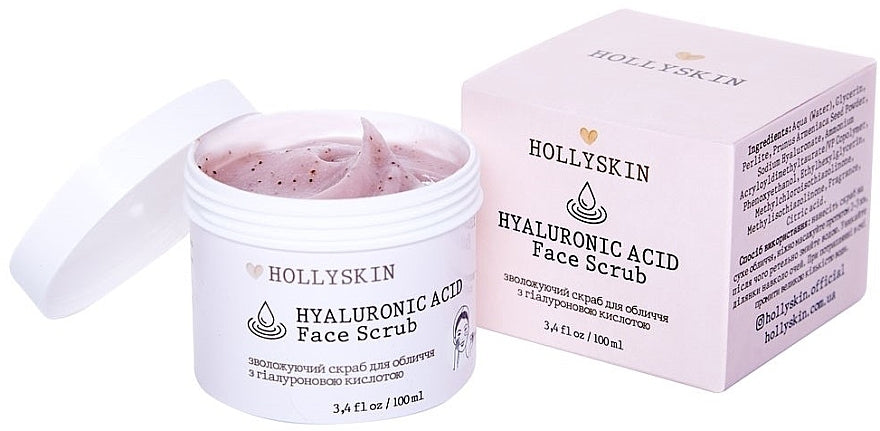 Hollyskin Hyaluronic Acid Moisturizing Face Scrub, 100 mL