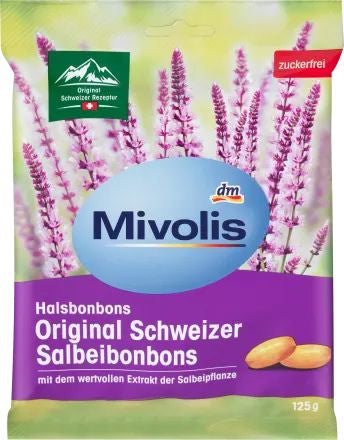 Mivolis Sugar-Free Sage-Flavored Lozenges, 125 g