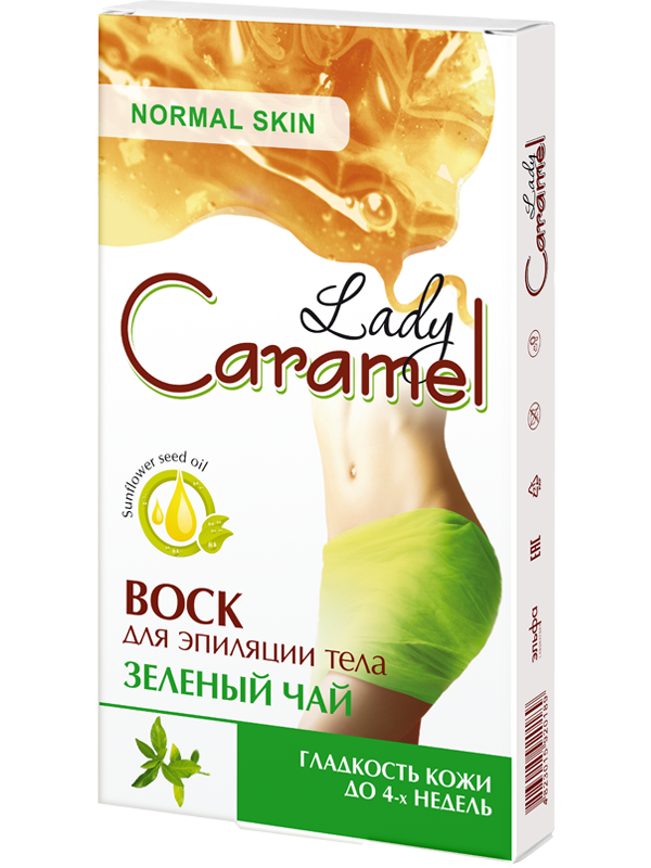 Caramel Green Tea Wax Strips for Body, 16 pcs