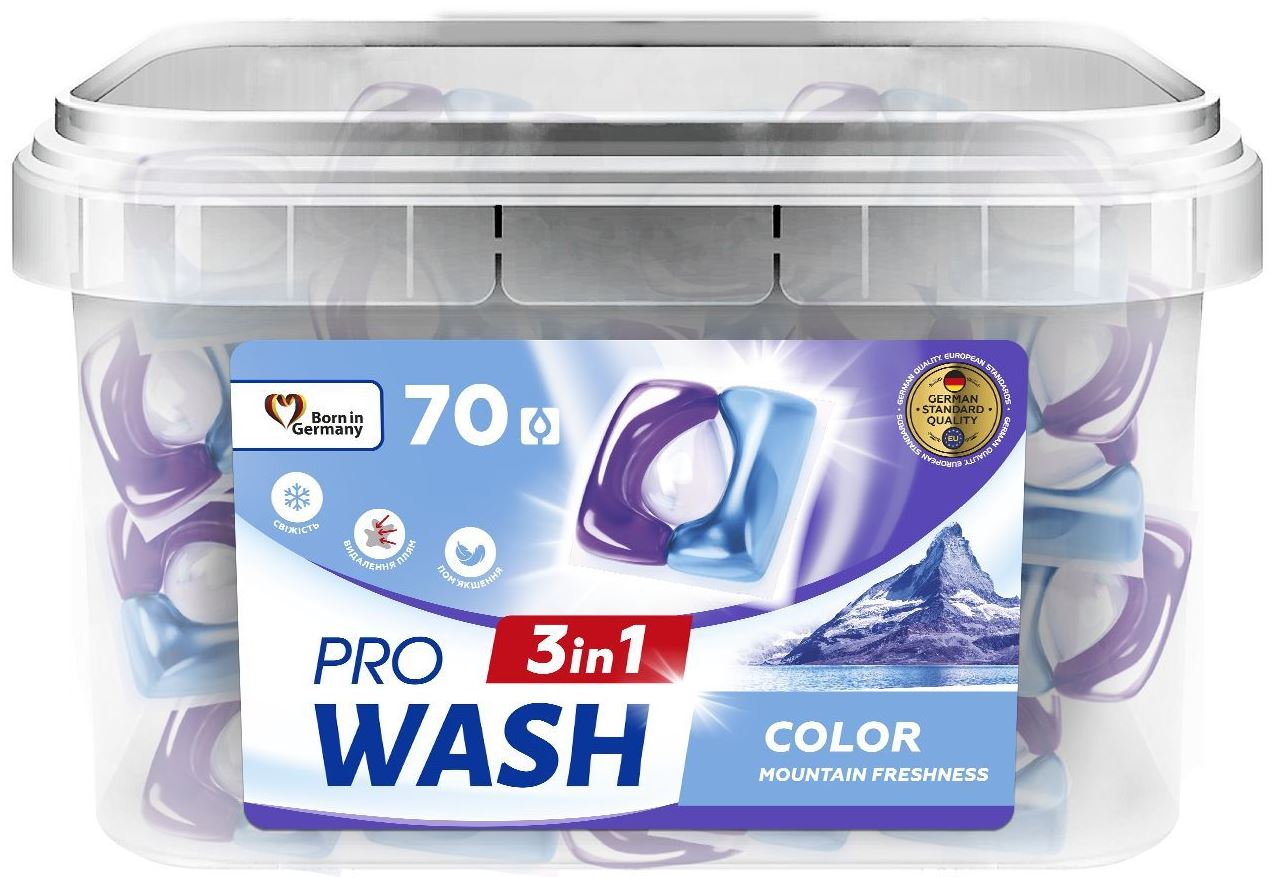 Pro Wash Color Mountain Freshness Laundry Detergent Pods, 70 pcs (Price per 1 pc)