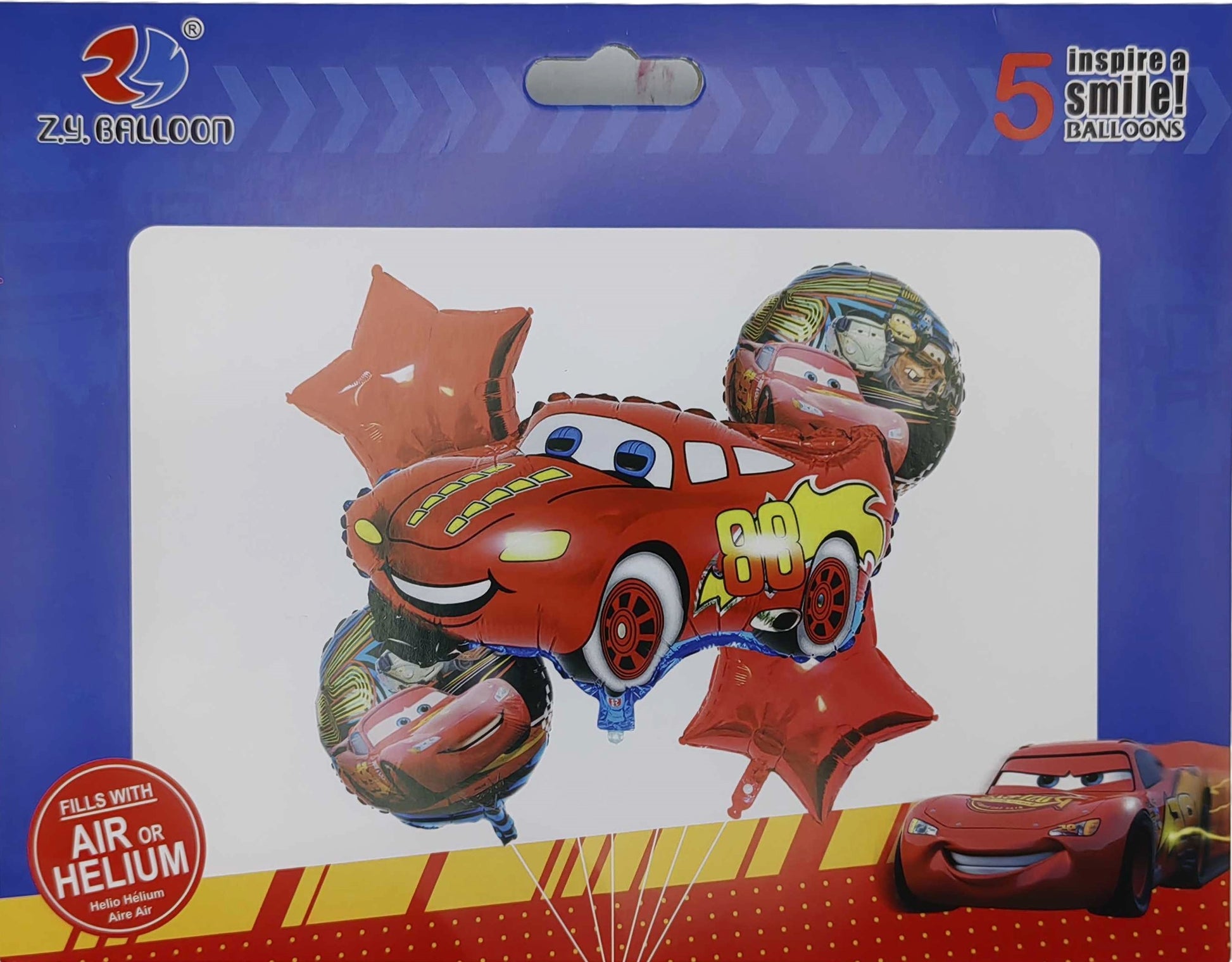 1212-45 Cars Balloon Set, 5 pcs