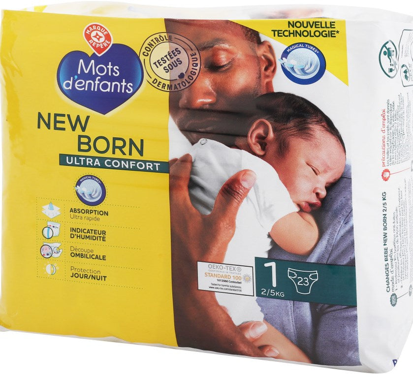 Mots d'Enfants Ultra Comfort 1 Baby Diapers, 2-5 kg, 23 pcs