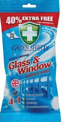Green Shield Glass & Mirror Cleaning Wipes, 70 pcs - Image 2
