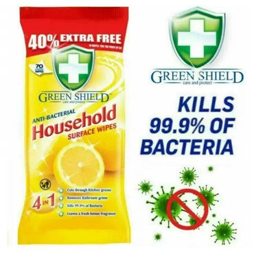 Green Shield Antibacterial Household Surface Cleaning Wipes, 70 pcs - Image 2