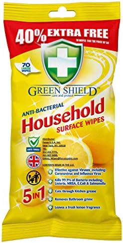 Green Shield Antibacterial Household Surface Cleaning Wipes, 70 pcs - Image 3