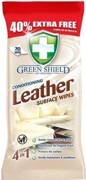 Green Shield Leather Surface Cleaning Wipes, 70 pcs