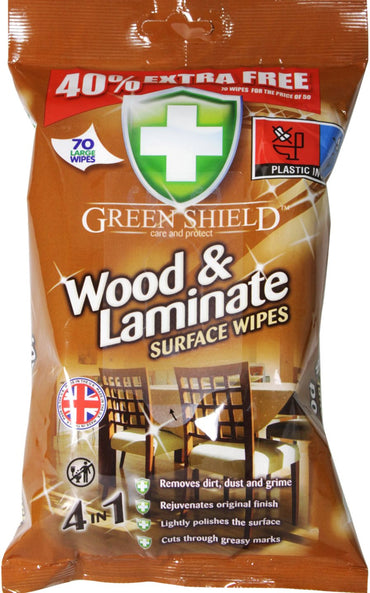 Green Shield Wood & Laminate Surface Cleaning Wipes, 70 pcs - Image 2