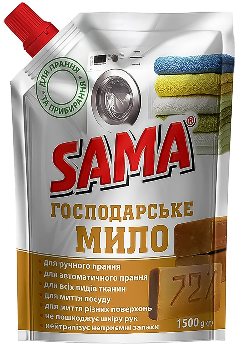Sama Liquid Laundry Soap Refill Pouch, 1500 g