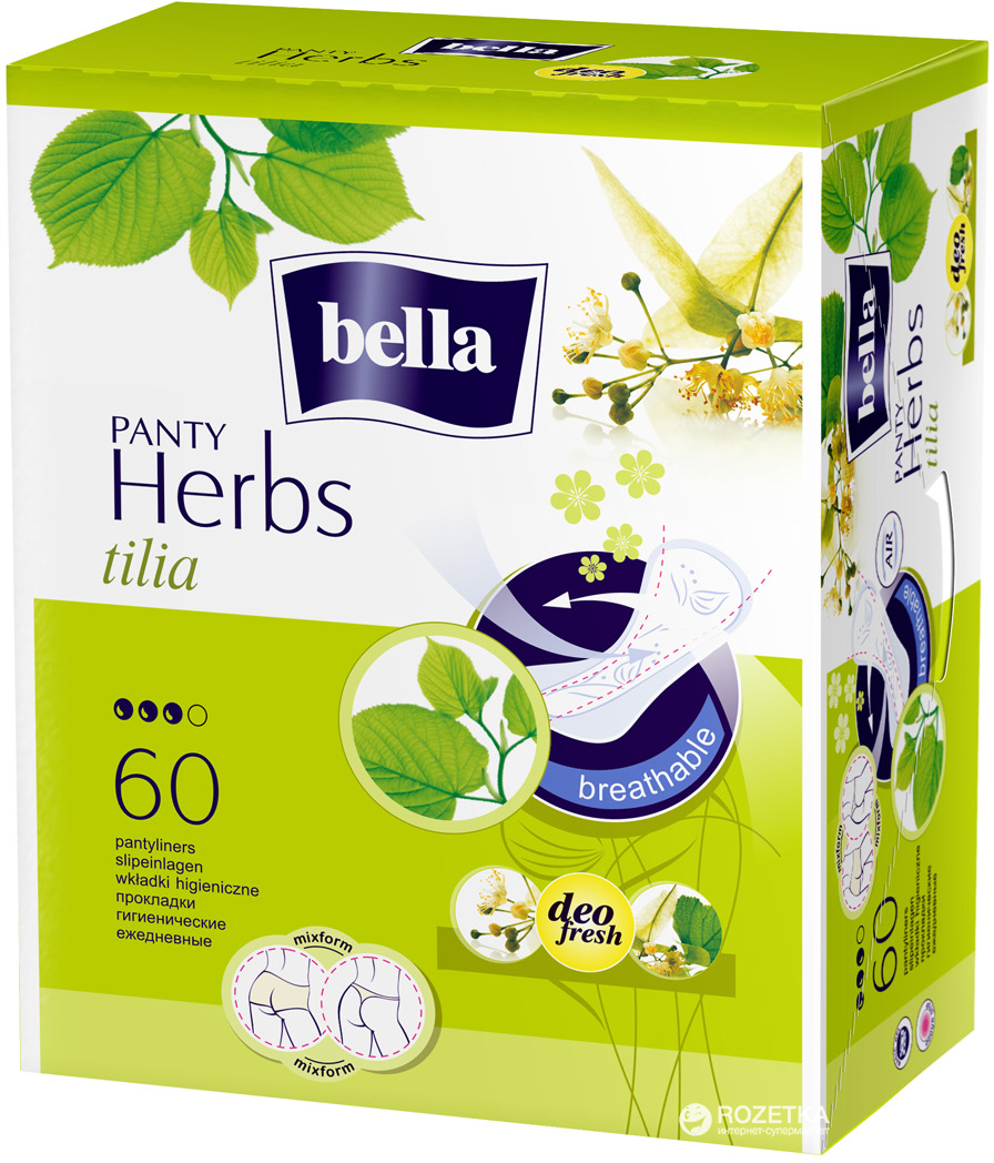 Bella Panty Herbs Tilia Panty Liners, 60 pcs