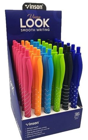Vinson Look Blue Retractable Oil-Based Pen, 0.7 mm - Image 2