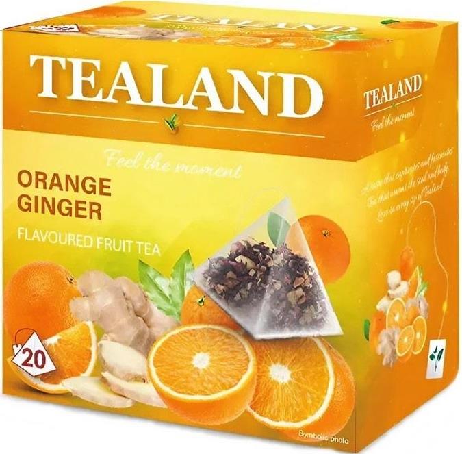 Tealand Orange & Ginger Fruit Tea, 20 Pyramid Bags, 40 g
