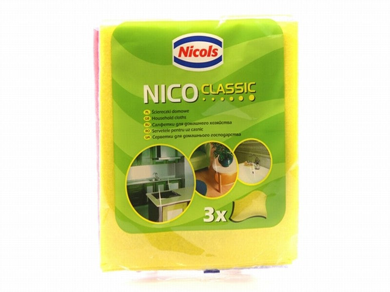 Nicols Nico Viscose Cleaning Cloths, 3 pcs