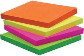 Neon Self-Adhesive Note Pad, 76 x 101 mm, 100 Sheets