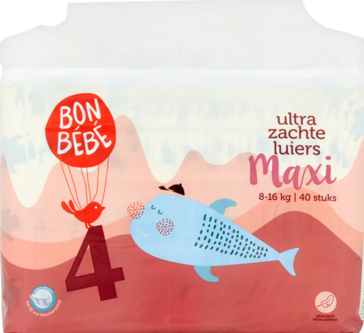 Bonbebe Size 4 Baby Diapers, 40 pcs, 8-16 kg