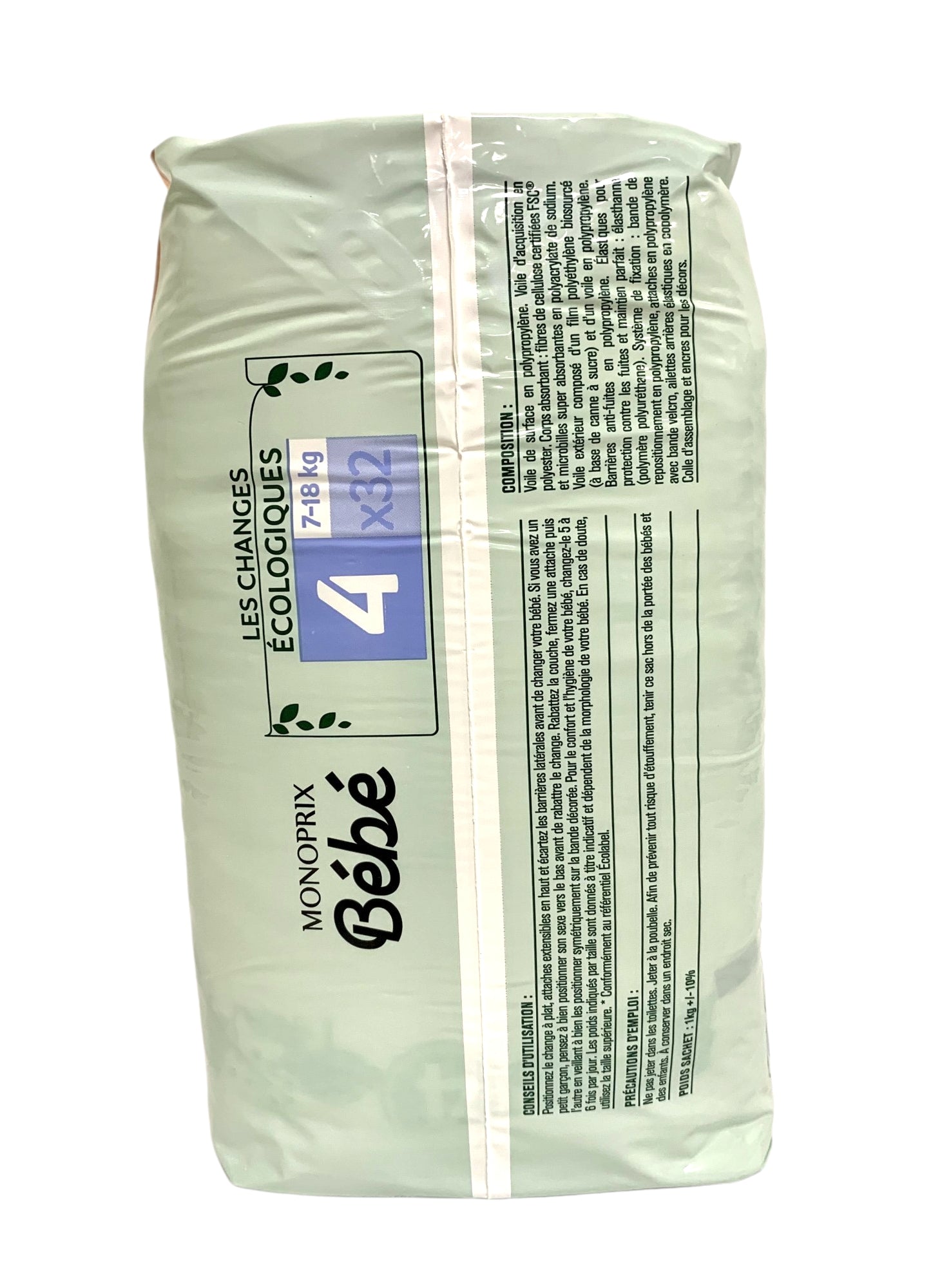 Monoprix Bebe Size 4 Baby Diapers, 32 pcs, 7-18 kg - Image 4