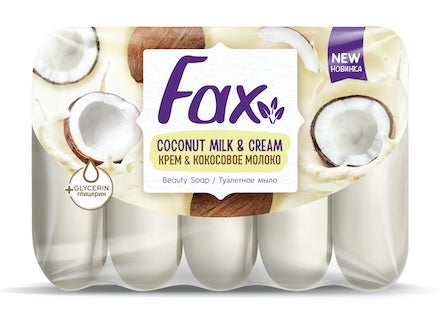 Fax Cream & Coconut Milk Bar Soap Eco Pack, 5 x 70 g