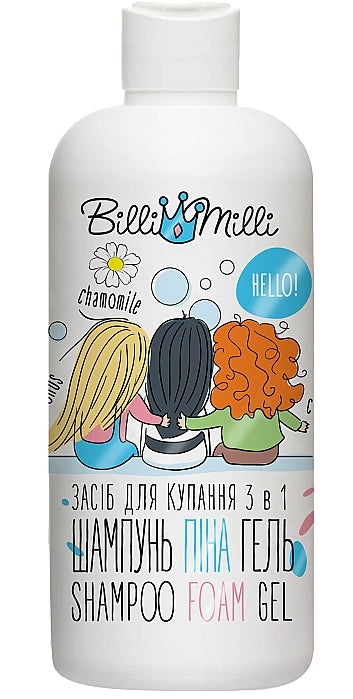 Billi Milli Almond Oil & Medicinal Herb Extract 3-in-1 Kids Bath Wash, 500 mL