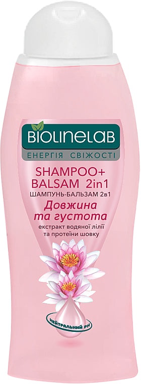 Biolinelab Water Lily Extract & Silk Proteins 2-in-1 Shampoo & Conditioner, 400 mL