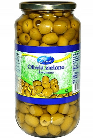 Dripol Pitted Green Olives, 900 g