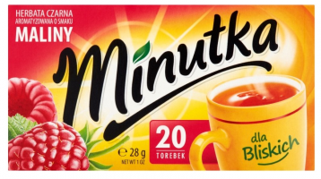 Minutka Raspberry Black Tea, 20 Tea Bags, 28 g
