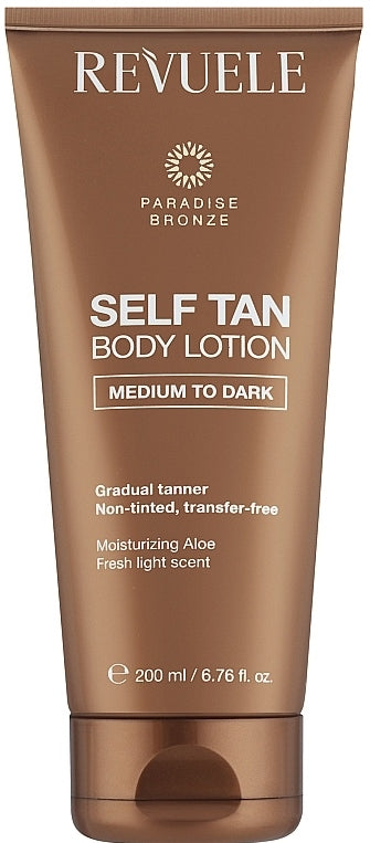 Revuele Medium to Dark Body Self-Tanning Lotion, 200 mL