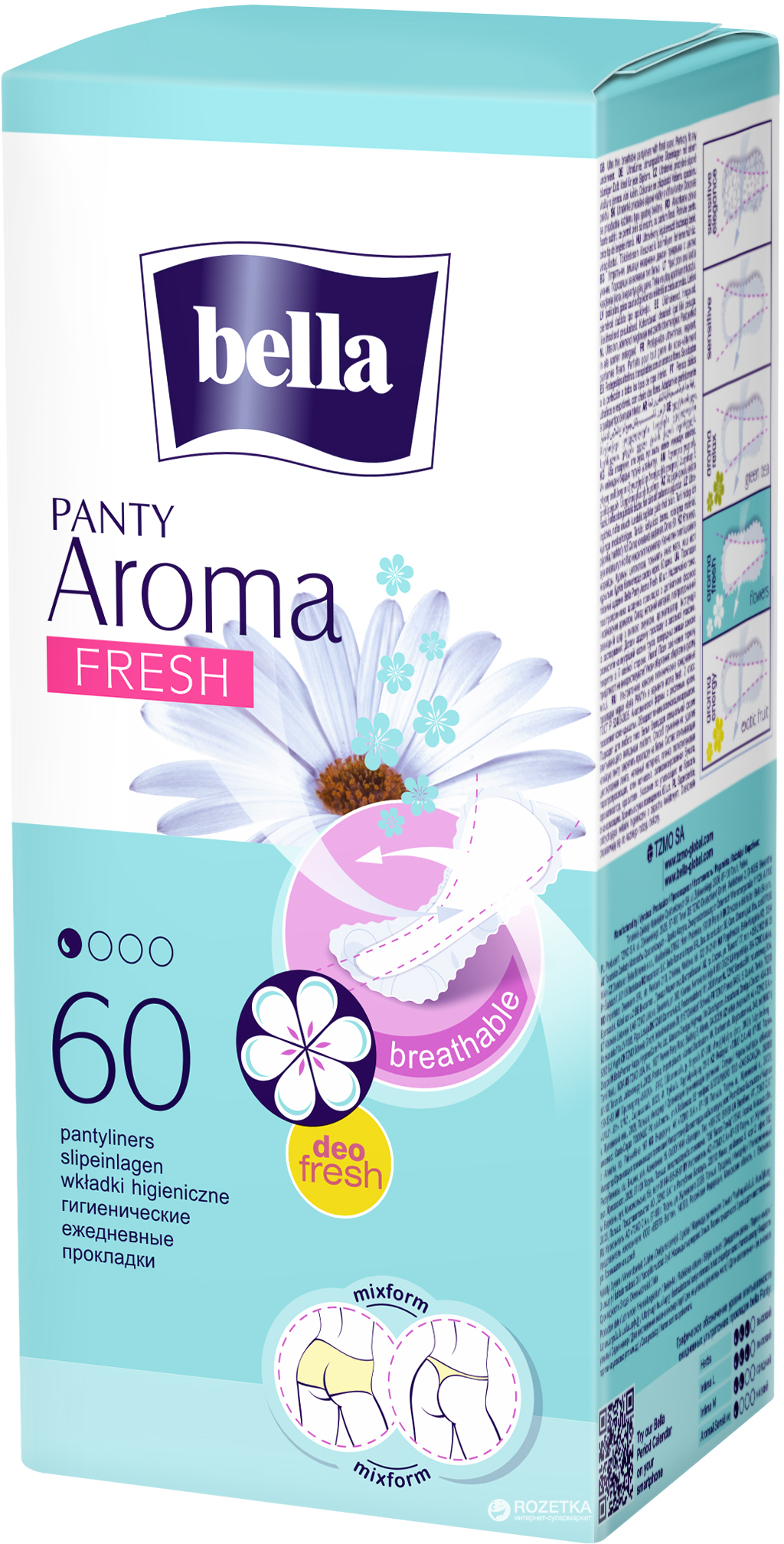 Bella Panty Aroma Fresh Panty Liners, 60 pcs