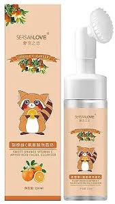 Sersanlove Orange Facial Cleansing Foam Mousse with Brush, 150 mL