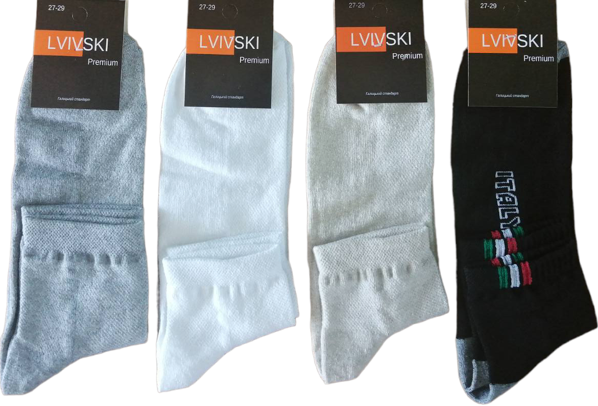 Lvivski Premium Men's Mid-Crew Mesh Socks, Size 27-29
