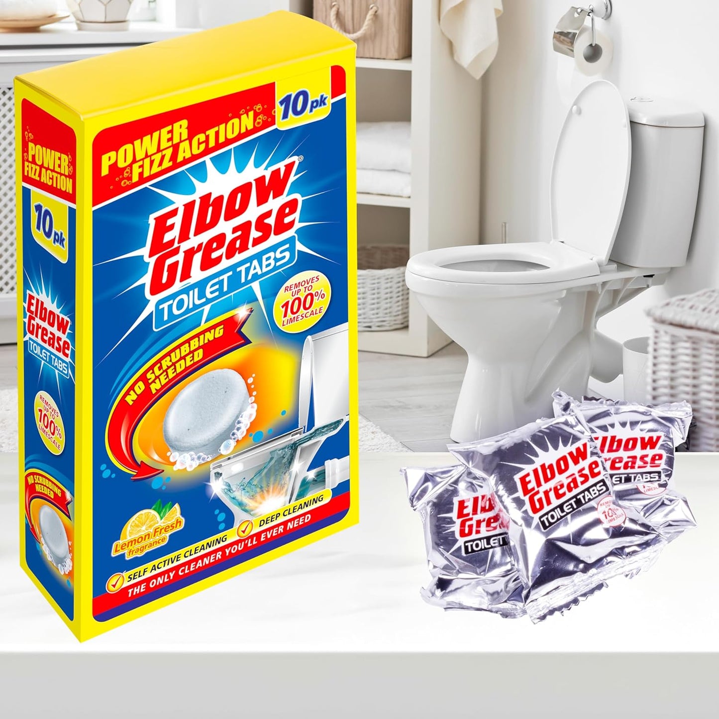 Elbow Grease Lemon Toilet Cleaning Tablets, 10 x 30 g - Image 2
