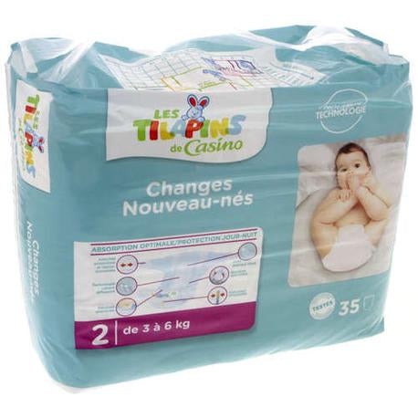 Les Tilapins de Casino Size 2 Baby Diapers, 3-6 kg, 35 pcs - Image 2
