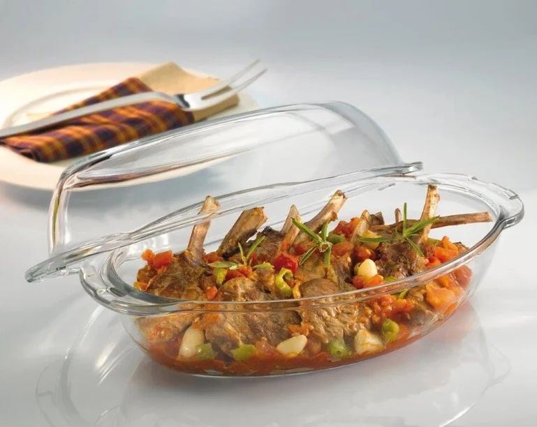 Borcam Heat-Resistant Glass Casserole 59032 ovalna 1.9+1.9 L - Image 2