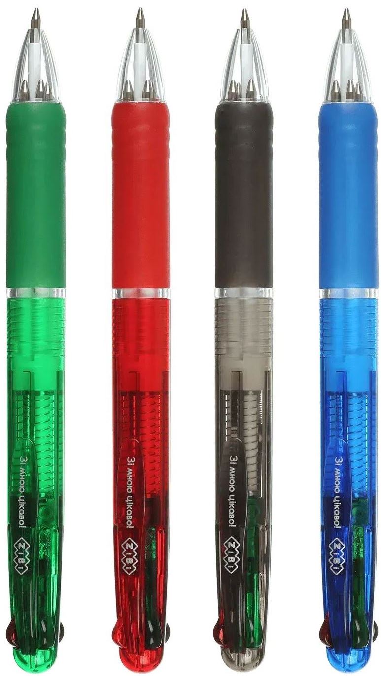 Zibi ZB.2103 4-in-1 Retractable Ballpoint Pen, 0.5 mm