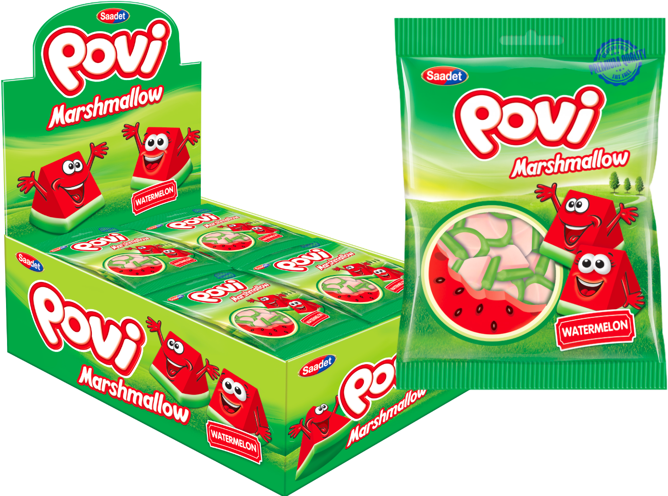 Povi Watermelon-Flavored Marshmallows, 30 g