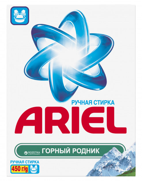 Ariel Mountain Spring Hand-Wash Laundry Detergent Powder, 450 g