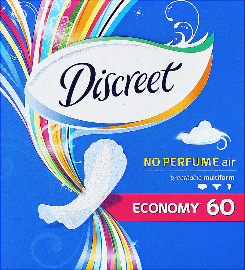 Discreet Air Panty Liners, 60 pcs