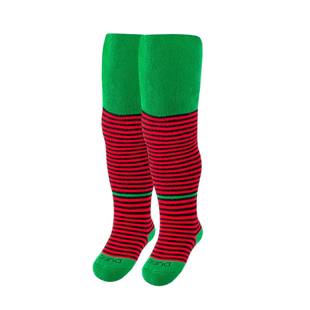 Duna 4943 Kids' Winter Cotton Tights, 6-12 Months, 68-74 cm, Green with Pattern - Image 3