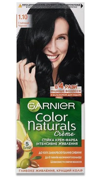 Garnier Color Naturals 1.10 Deep Black Hair Color, 110 mL