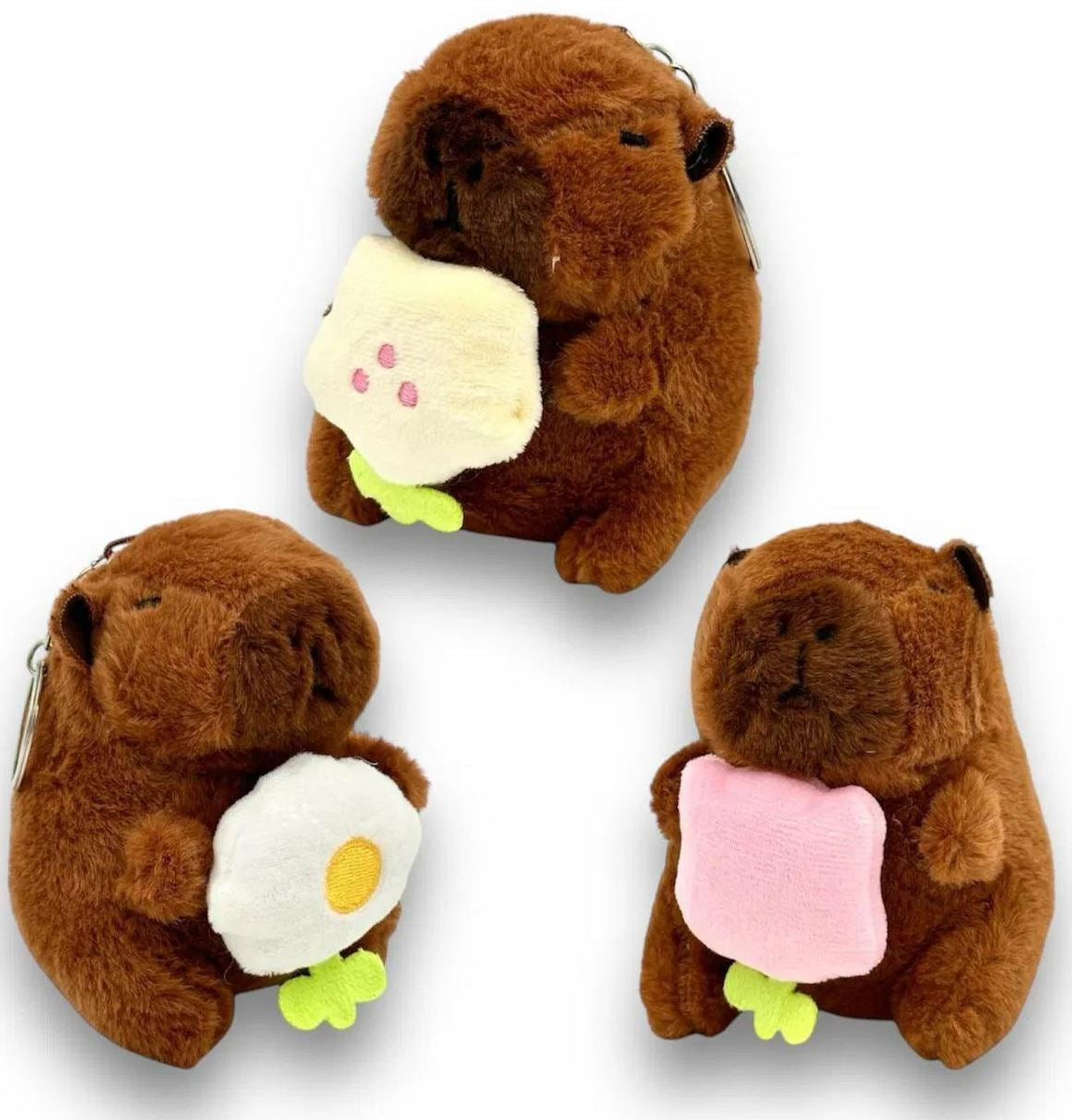 ZB-521 Capybara Plush Keychain Toy with Accessories