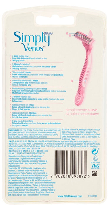 Gillette Simply 3 Venus Disposable Razors, 4 + 2 pcs - Image 2