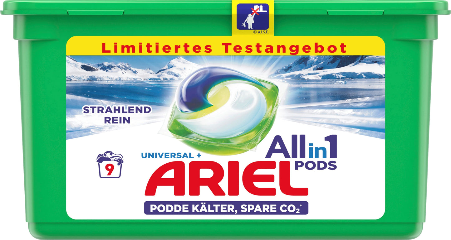 Ariel Pods Universal Radiant Clean Laundry Detergent Pods, 9 pcs (Price per 1 pc)