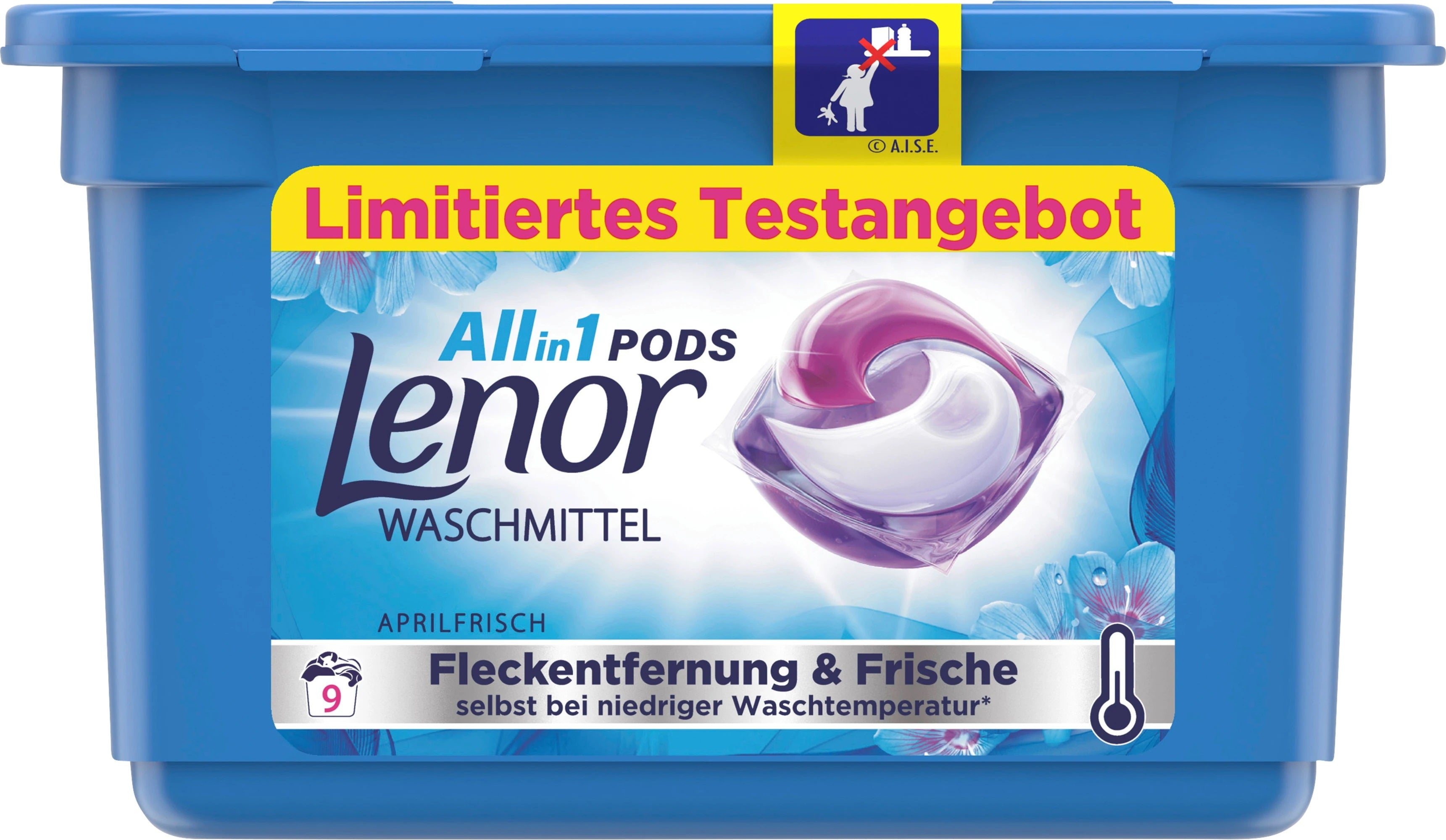 Lenor All-in-1 Pods April Fresh Laundry Detergent Pods, 9 pcs (Price per 1 pc)