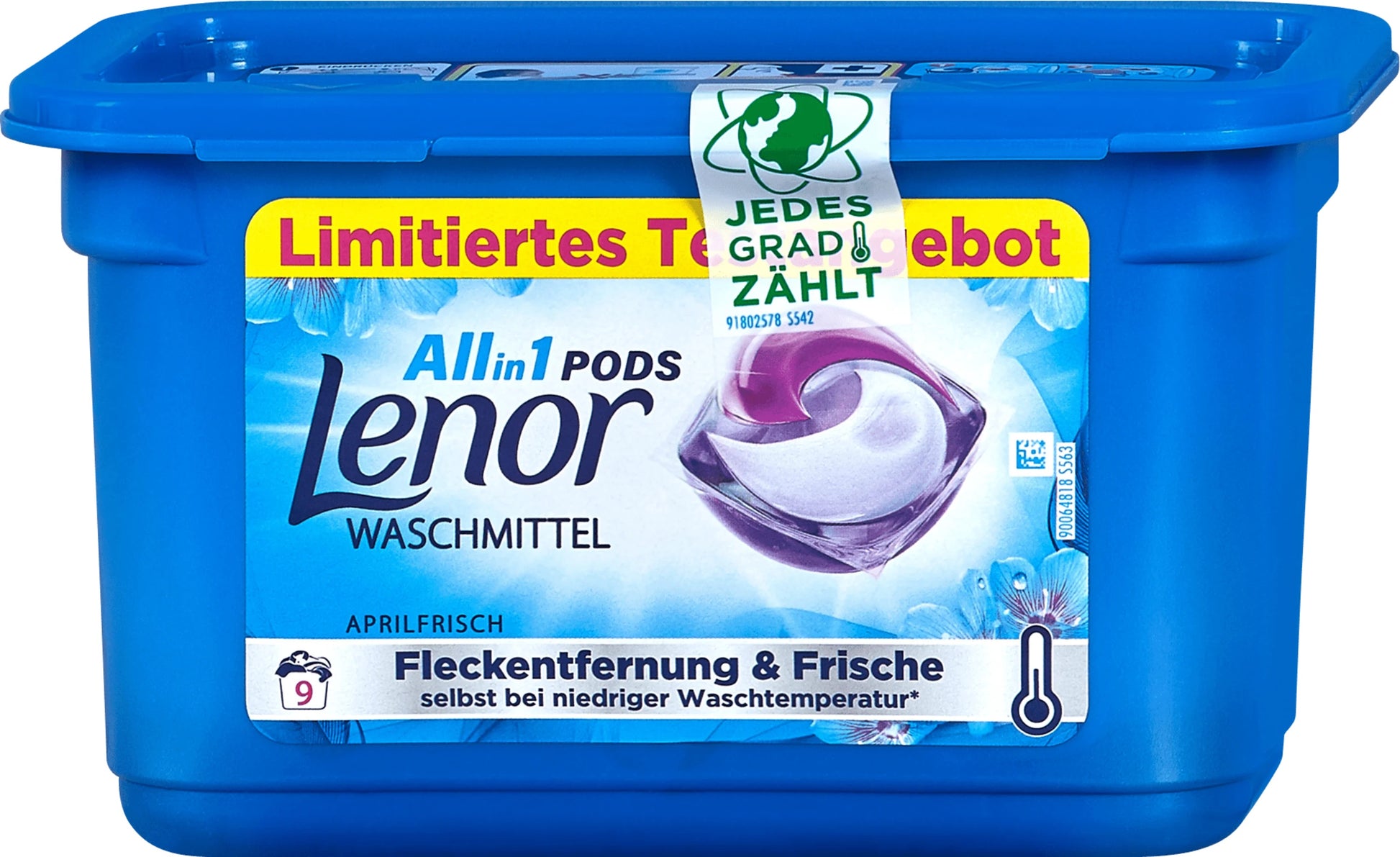 Lenor All-in-1 Pods April Fresh Laundry Detergent Pods, 9 pcs (Price per 1 pc) - Image 3