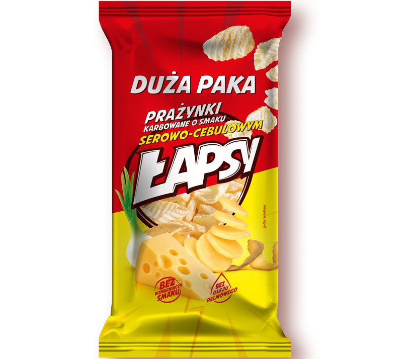 Lapsy Cheese & Onion Potato Snacks, 110 g