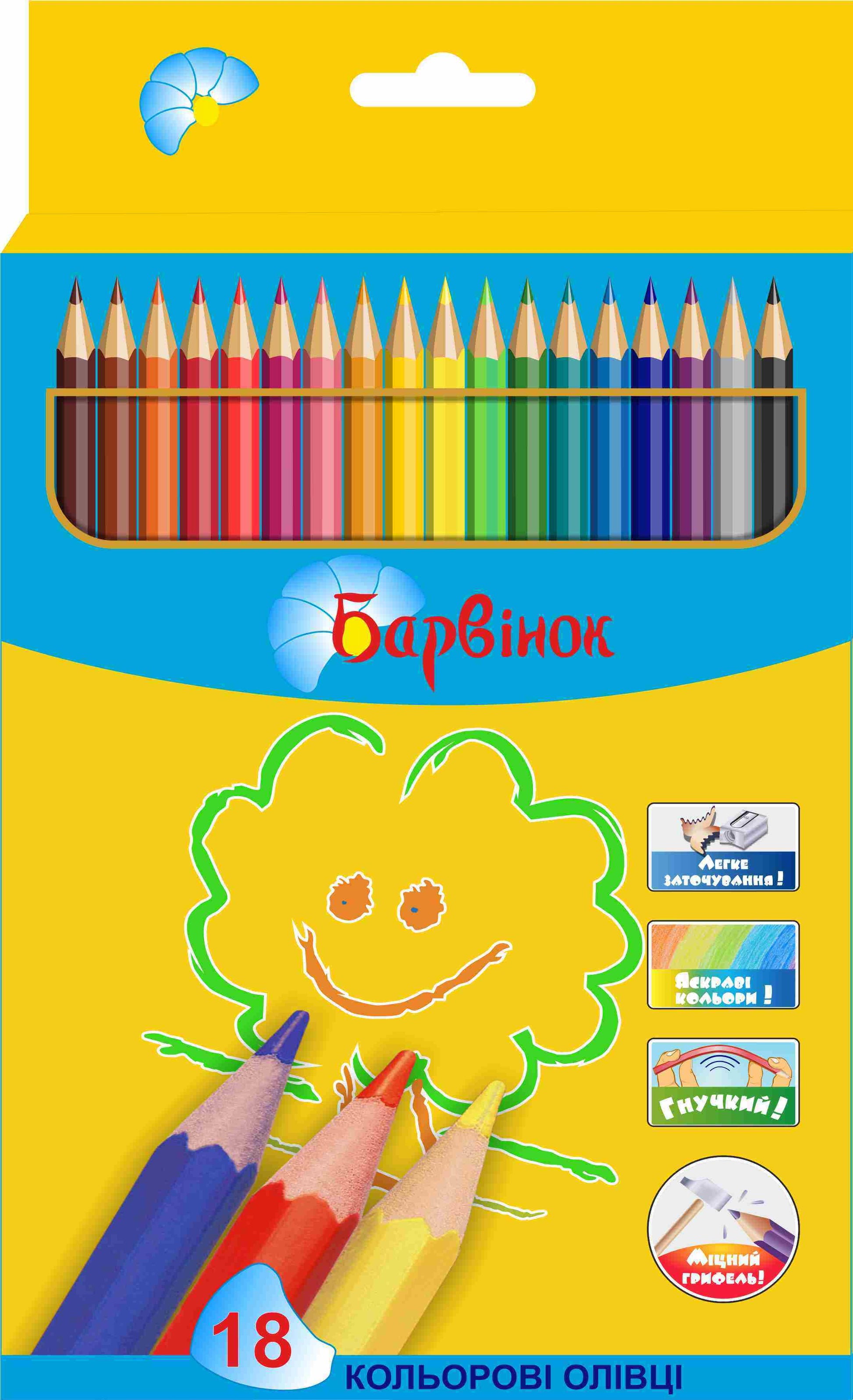 Barvinok 5-203/4 Colored Pencils, 18 Colors