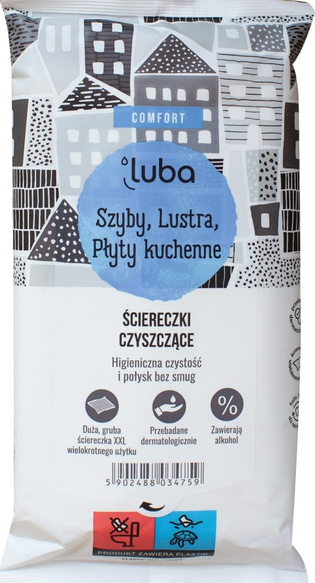 Luba Comfort Glass & Shiny Surface Cleaning Wipes, 32 pcs