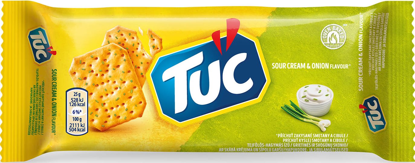 Tuc Sour Cream & Onion-Flavored Salted Crackers, 100 g