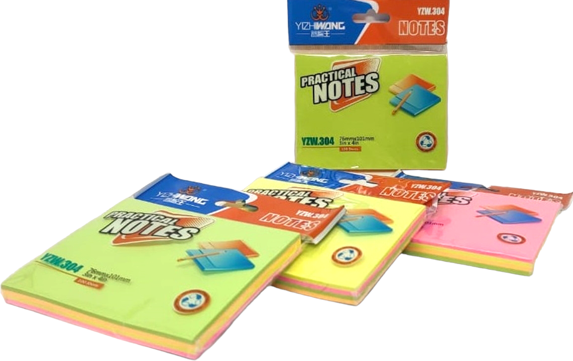 Practical Notes YZW.304 Self-Adhesive Note Pad, 76 x 101 mm, 100 Sheets