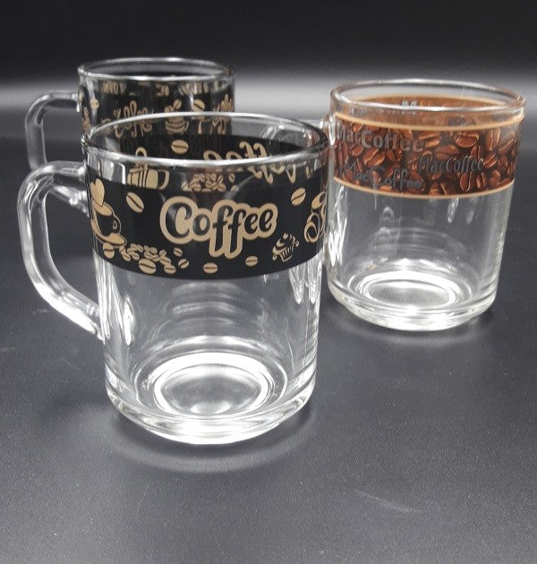 1335 Cylinder Black Coffee Glass Mug, 200 mL