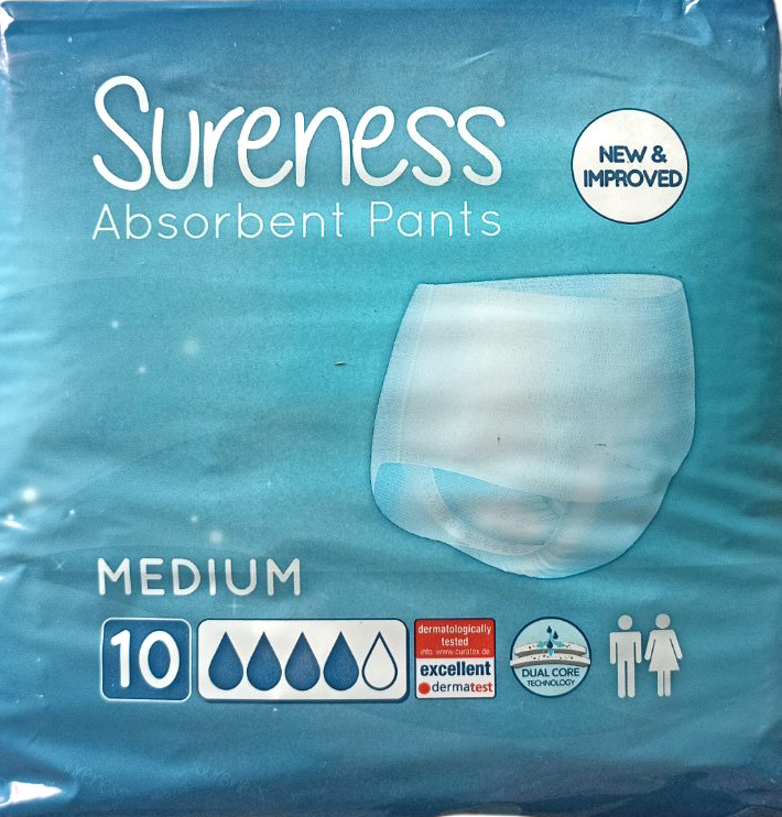 Sureness Medium Size 4 Baby Pull-Up Diaper Pants, 10 pcs
